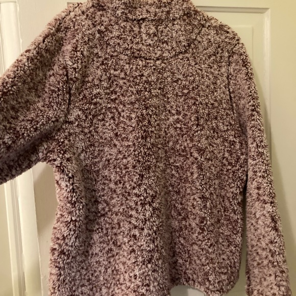 Magenta/Burgundy Quarter Zip Faux Sherpa - Picture 4 of 6